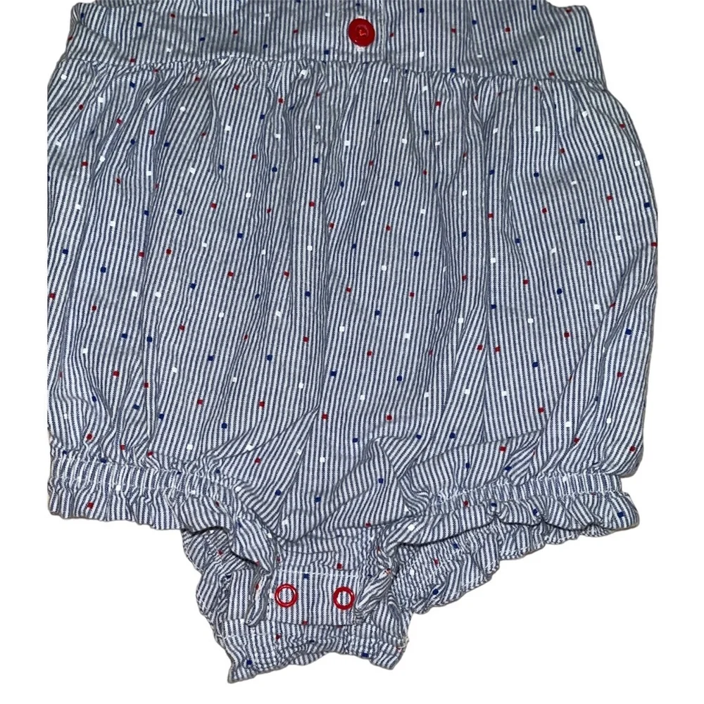 Cat & Jack • RED|WHITE|BLUE Striped & Polka Dot  Design Onesie - Picture 7 of 11